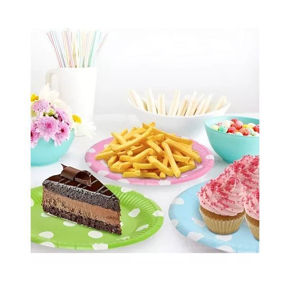 10 Platos Cumpleaños Platos De Cumpleaños Desechables 23cm verde-4