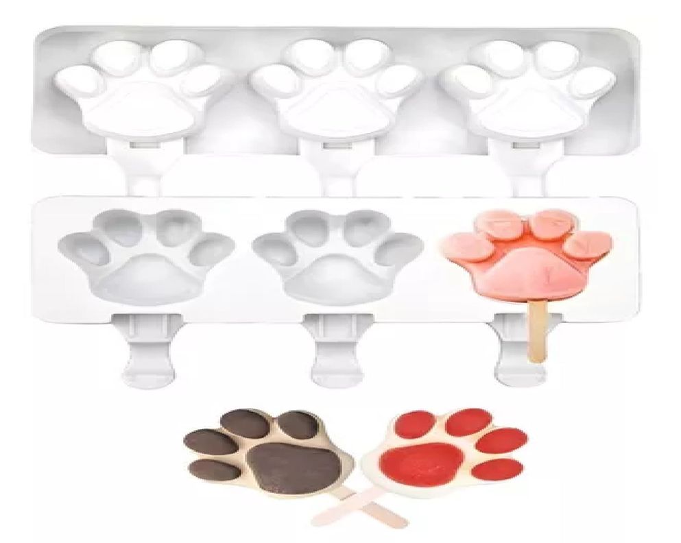 2 Molde Helados Molde Helado Silicona Moldes Paleta Patitas-1