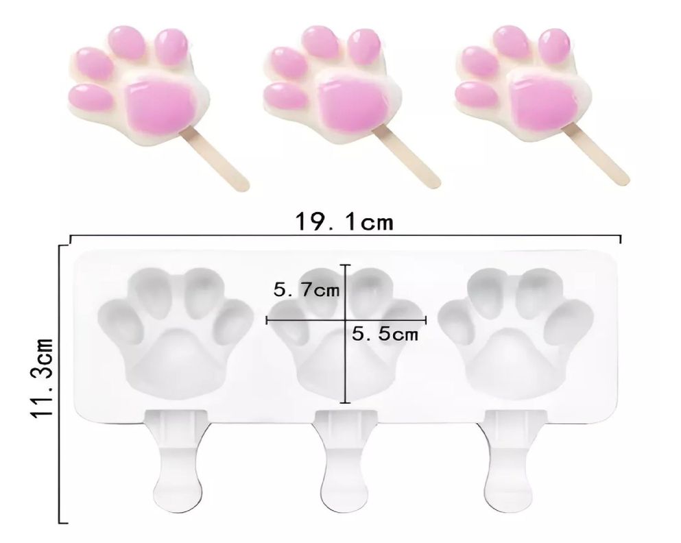 2 Molde Helados Molde Helado Silicona Moldes Paleta Patitas-2