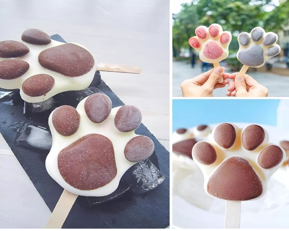 2 Molde Helados Molde Helado Silicona Moldes Paleta Patitas-3