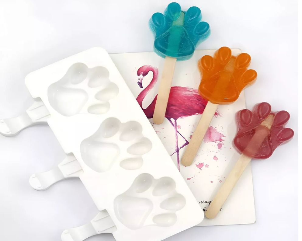 2 Molde Helados Molde Helado Silicona Moldes Paleta Patitas-6