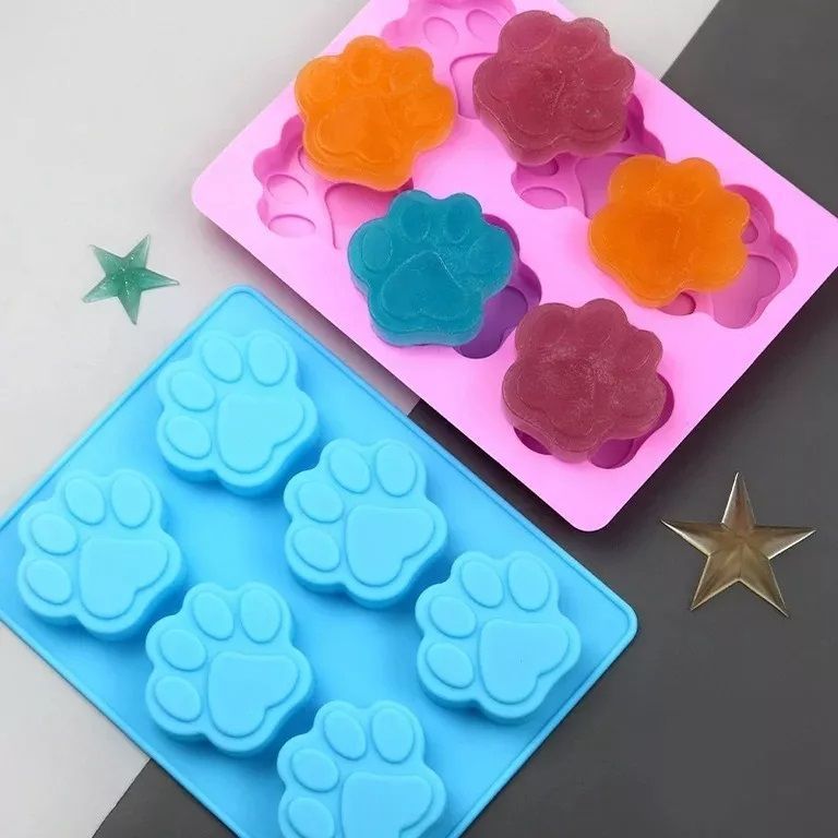2 Molde Silicona Huella Moldes De Silicona Mascota Pata 6cav-1