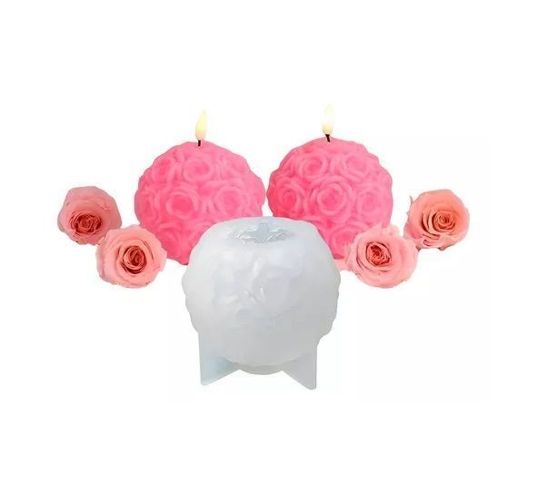 Set 2 Moldes Silicona Moldes Jabones Molde Velas Rosas 3d-0