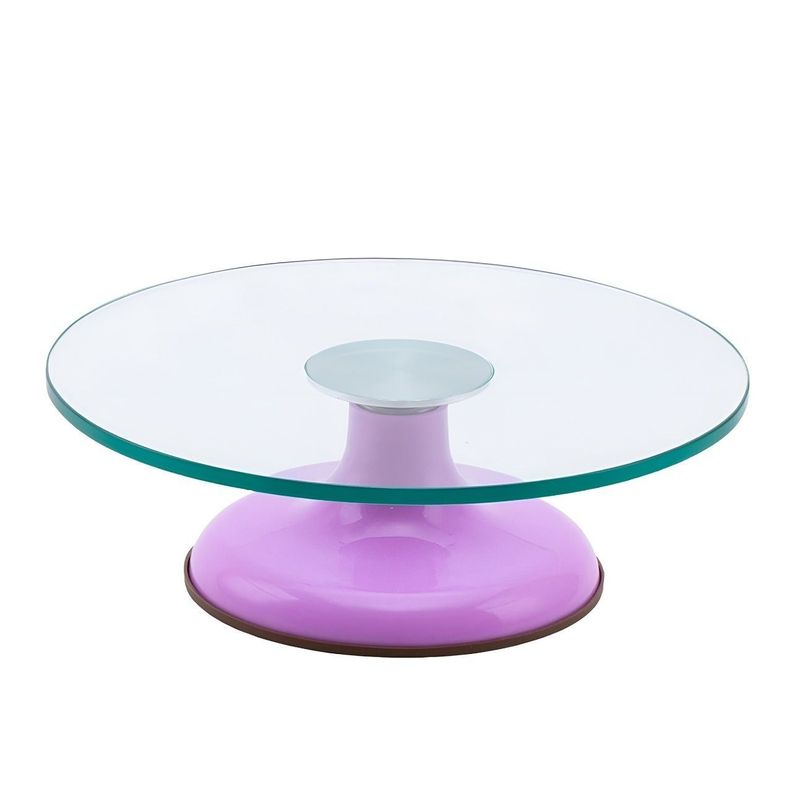 Base Giratoria Tortas Plato Giratorio Base Vidrio 30cm base violeta -0