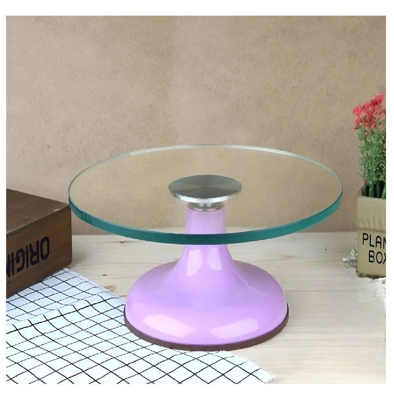 Base Giratoria Tortas Plato Giratorio Base Vidrio 30cm base violeta -4