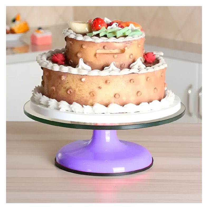 Base Giratoria Tortas Plato Giratorio Base Vidrio 30cm base violeta -6