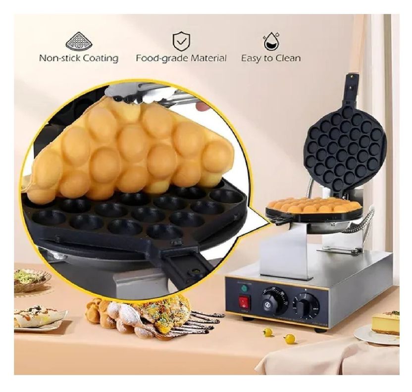 Maquina Para Waffles Wafleras Con Formas Waffle Burbuja-6