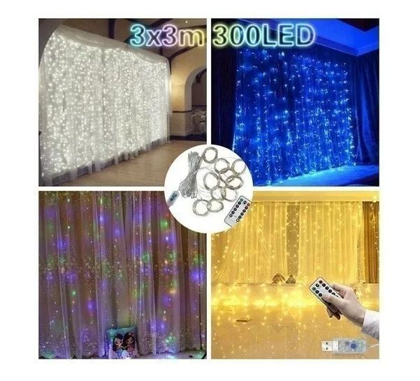 Cortina De Luces Led Cortina Luces Luces Navidad Led Control-7