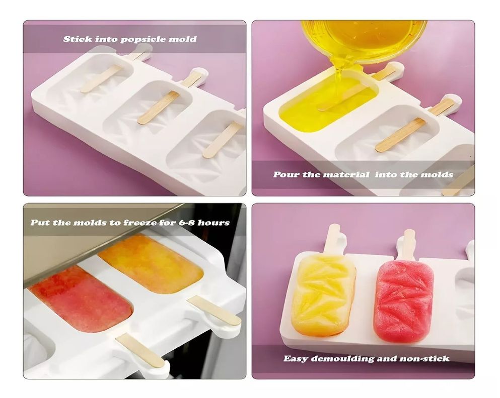 X2 Moldes De Silicona Para Helados Molde Paletas Helado 445  -5