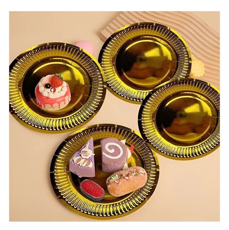 Pack X10 Platos Descartables Platos Desechables Plato 23cm-3