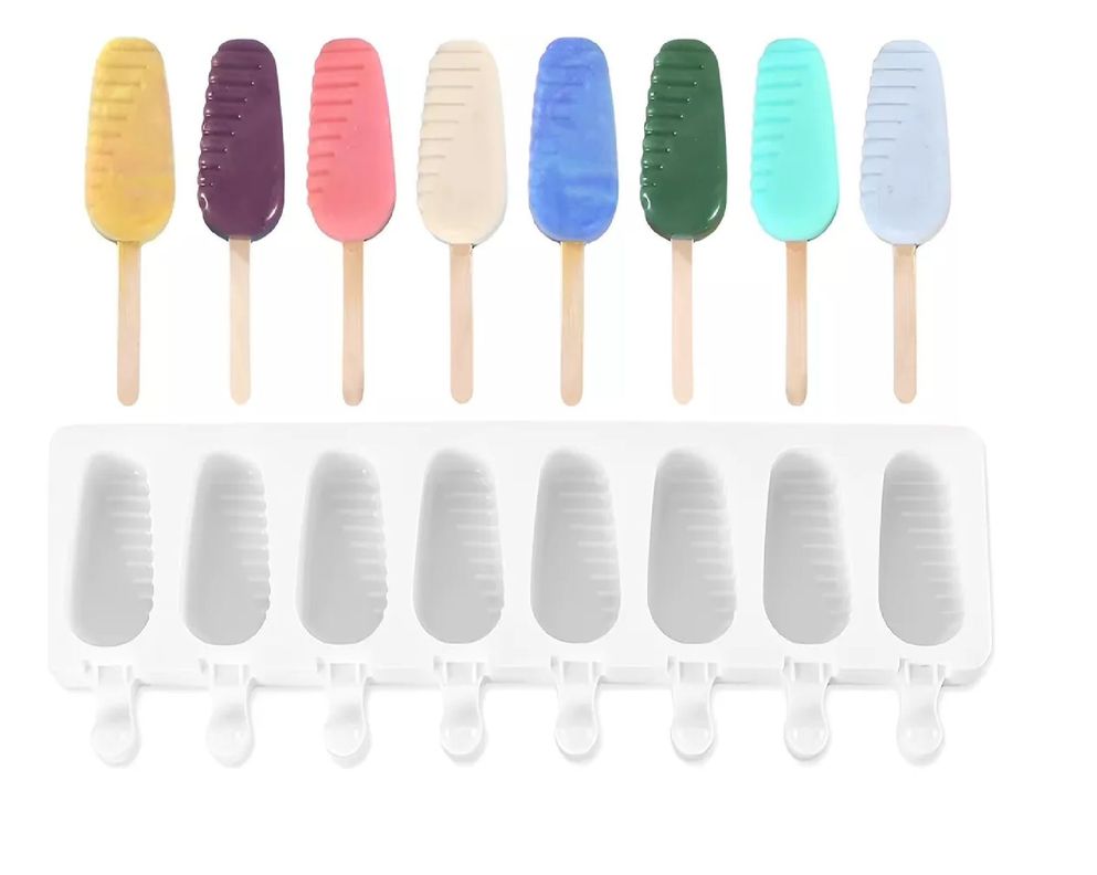 Moldes De Silicona Para Helados Molde Helado Paletas 8cav-0