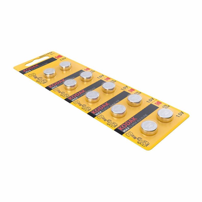 Pack 10 Pilas Ag13 Lr44 A76 Kodak Alcalina Tipo Reloj-1