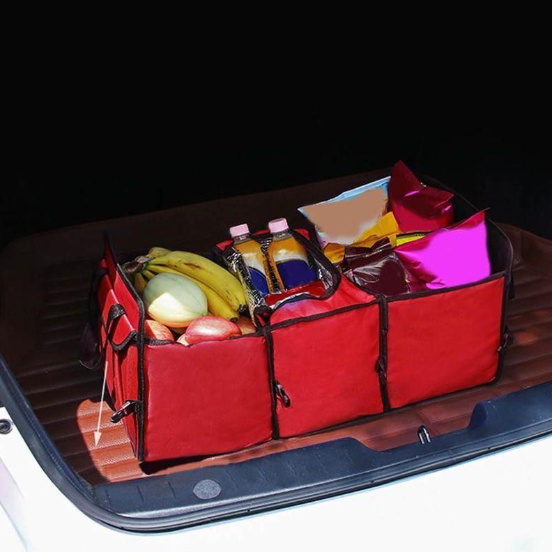 Bolso Organizador Cooler Plegable Maletero Auto Rojo-3