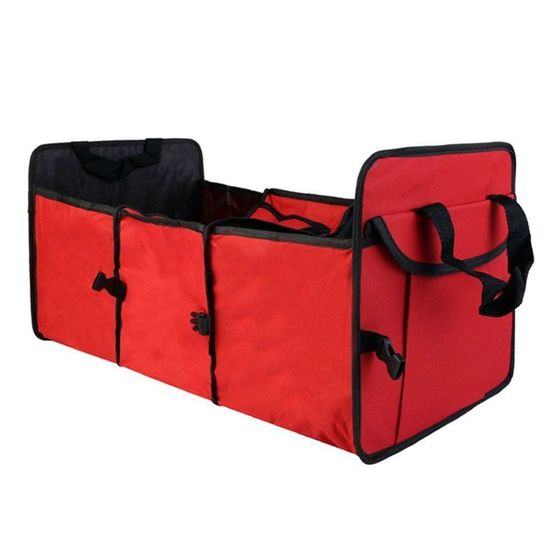 Bolso Organizador Cooler Plegable Maletero Auto Rojo-1