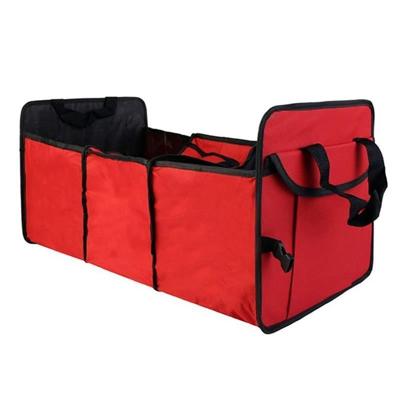 Bolso Organizador Cooler Plegable Maletero Auto Rojo-0