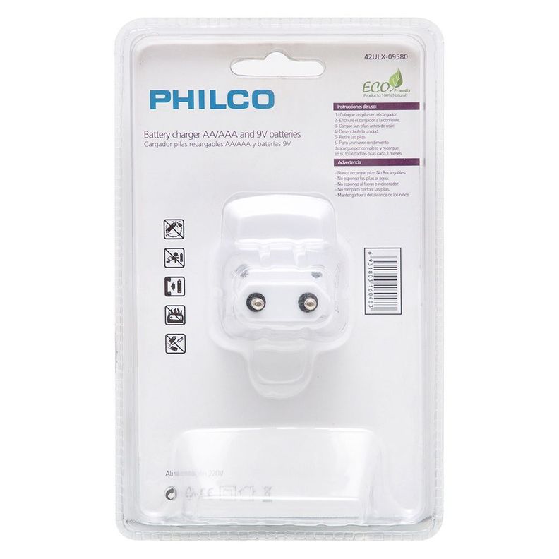 Cargador Pilas AA AAA batería 9v Philco-2