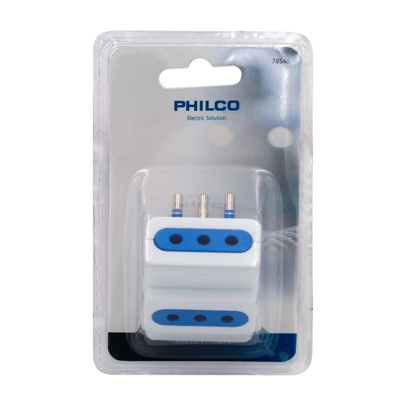 Enchufe Adaptador Triple Philco Blanco-1