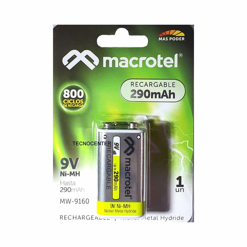 Batería Recargable 9v 290 Mah Macrotel-0