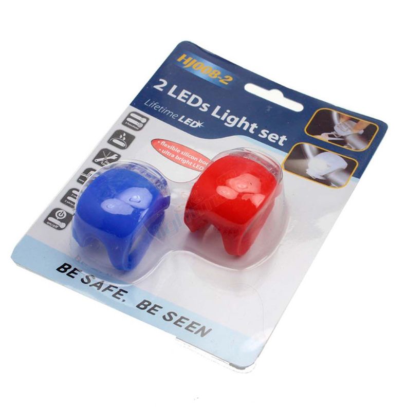 2 Luces Led Para Bicicleta De Silicona 3 Modos-0