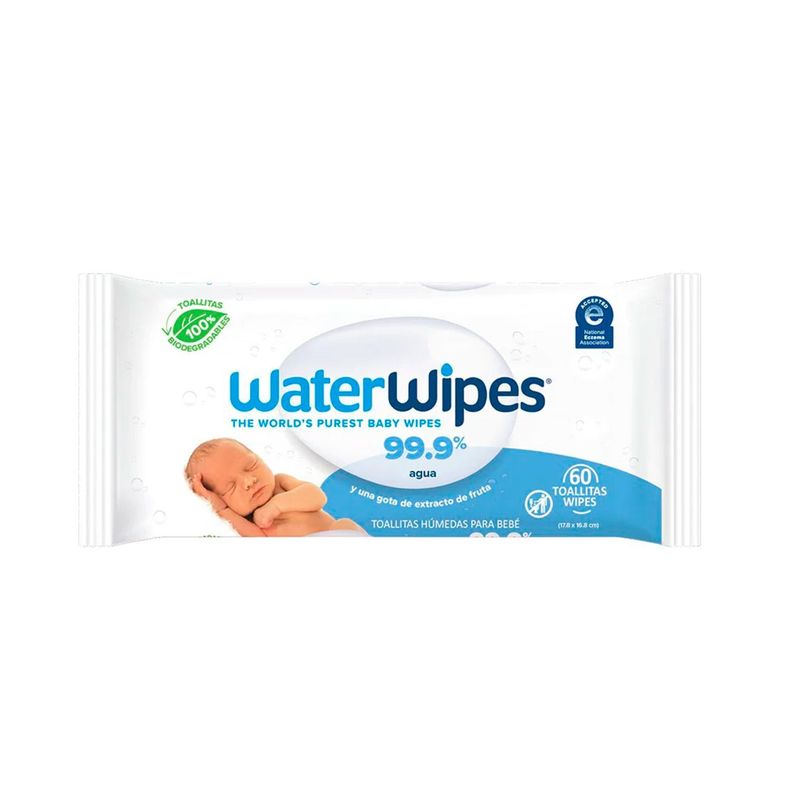 TOALLITAS HÚMEDAS WATERWIPES BIODEGRADABLES 60 UNS-0