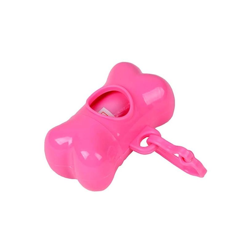 Dispensador De Bolsas De Basura Para Mascotas + 1 Rollo / Rosado-0