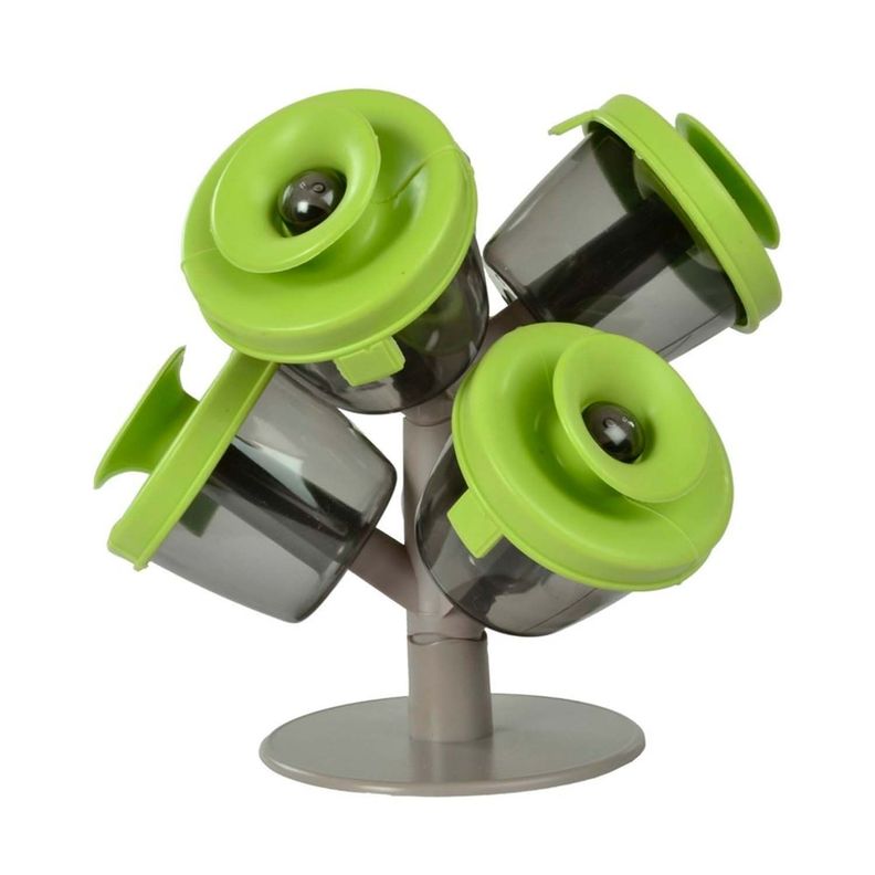 Especiero Condimentos Spice Rack de 6 Piezas Con Tapas Pop-Up-0