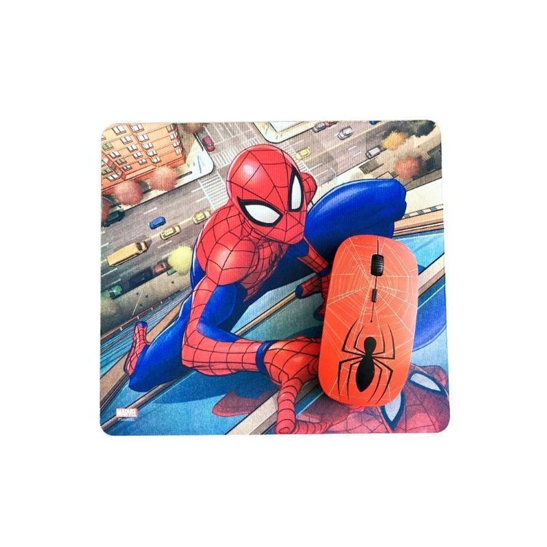Kit Mouse Inalámbrico + Mousepad Spiderman-0