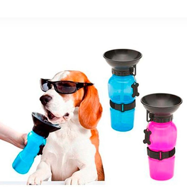 Botella De Agua Deportiva Para Mascota Portátil 500ml / Azul-2