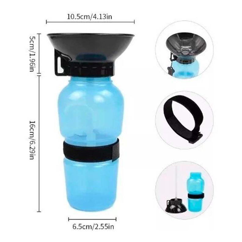 Botella De Agua Deportiva Para Mascota Portátil 500ml / Azul-1