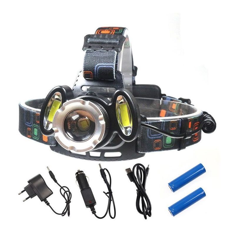 Linterna Frontal Cintillo T6 Cree 3 Focos Zoom-3