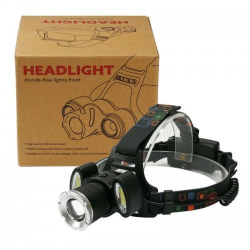 Linterna Frontal Cintillo T6 Cree 3 Focos Zoom-0