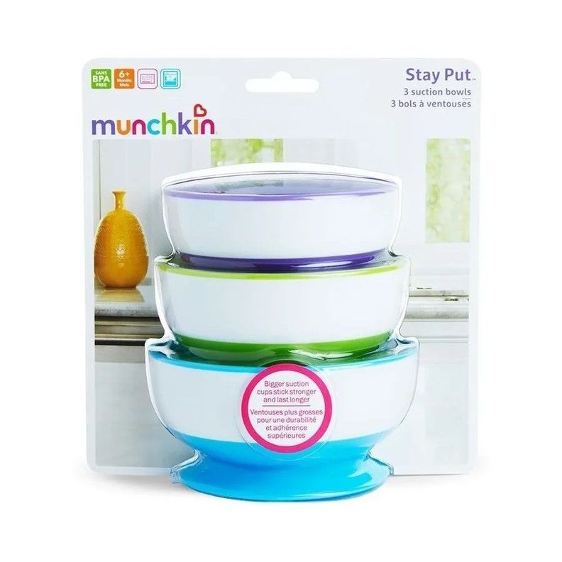 Set De 3 Bowls Con Antideslizante Munchkin Stay Put-3