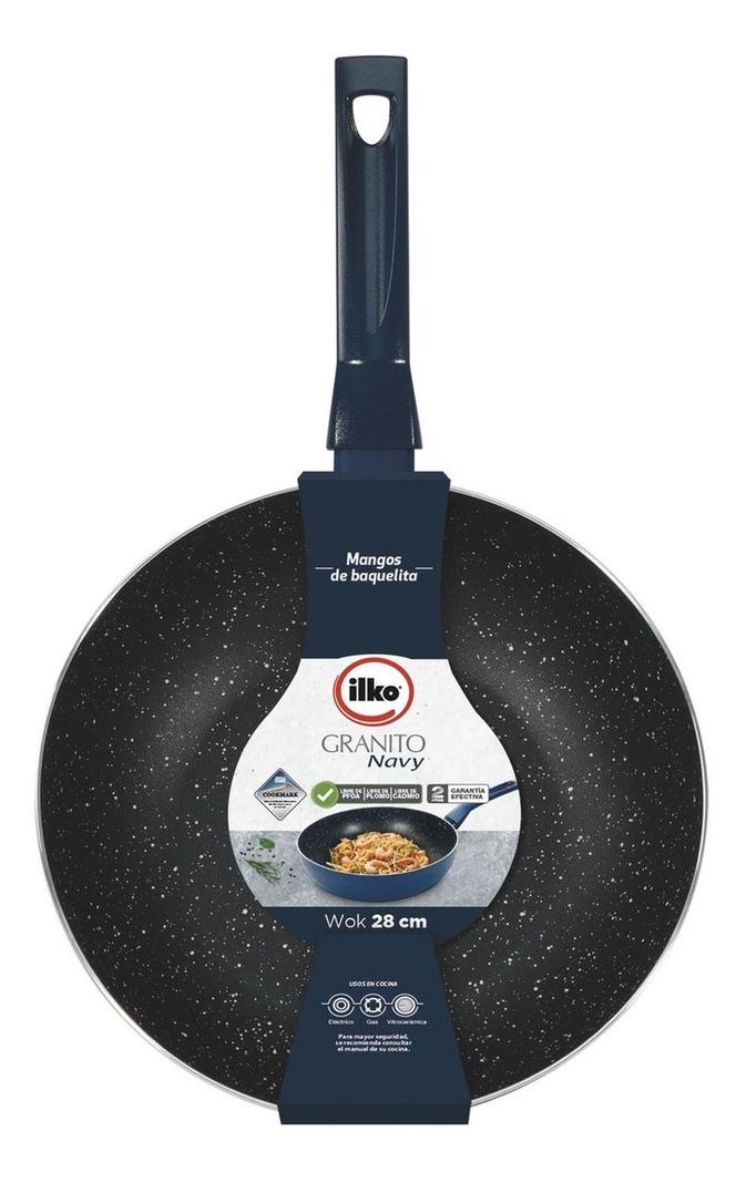 Wok 28cm Granito Navy Ilko Negro