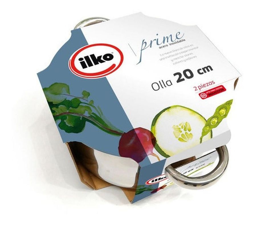 Olla 20 Cm Acero Inoxidable Prime Ilko-3