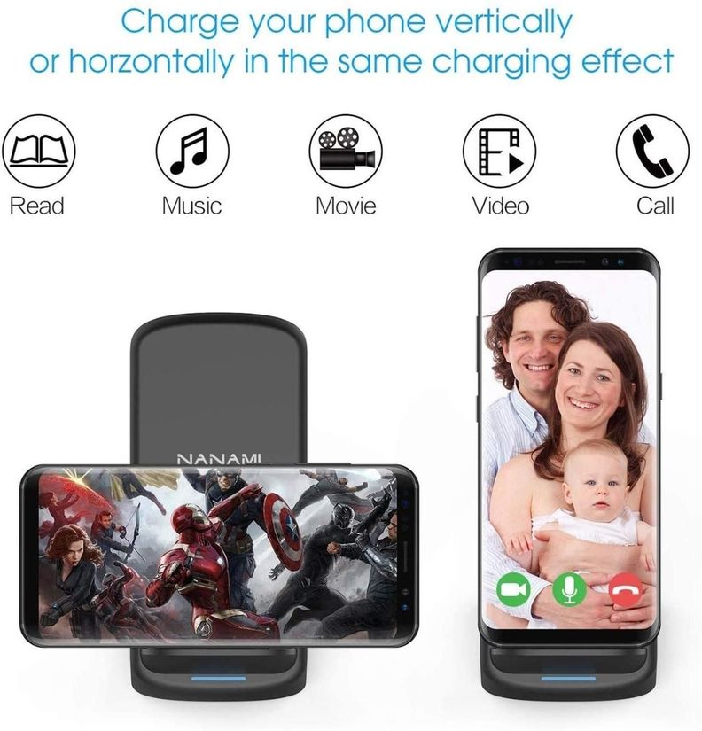 Cargador Inalambrico Para iPhone Samsung Qi Carga Rapida-4