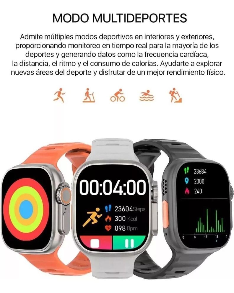 Reloj Inteligente T900 Ultra S Compatible Android Y iPhone-1