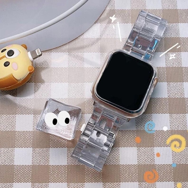 Correa Transparente Para Apple Watch 42/44/45mm De Colores-5