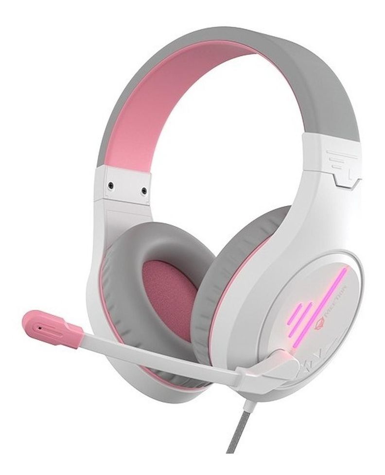 Audifonos Gamer Meetion Mt-hp021 Blanco/rosa Micrófono Led-0