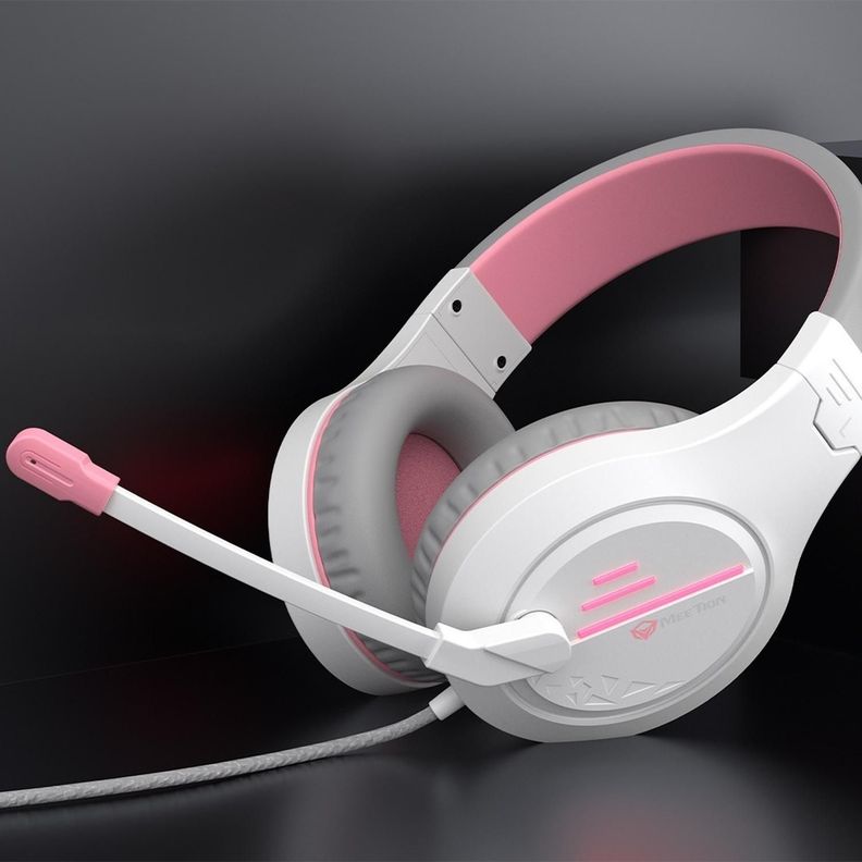 Audifonos Gamer Meetion Mt-hp021 Blanco/rosa Micrófono Led-2