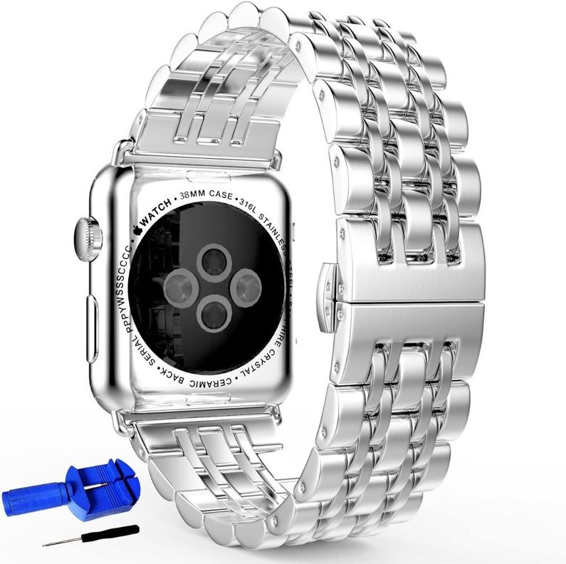 Correa Para Apple Watch Metálica Acero Inoxidable +ajustador-0