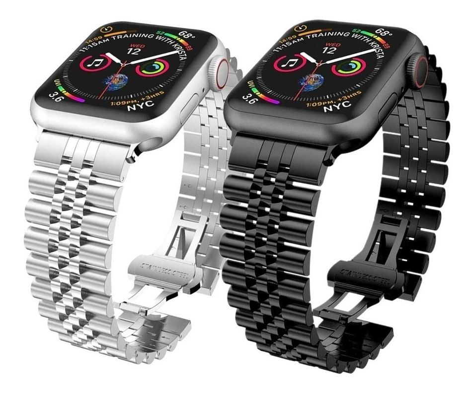 Correa Para Apple Watch Metálica Acero Inoxidable +ajustador-4