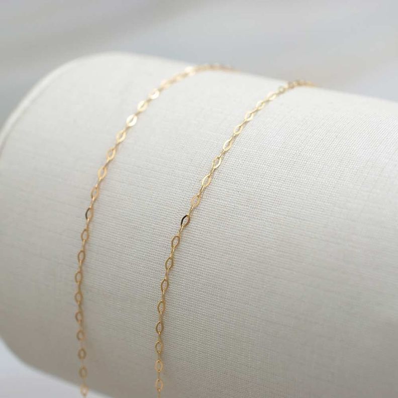Cadena Espejo 40cm Oro 18k -1