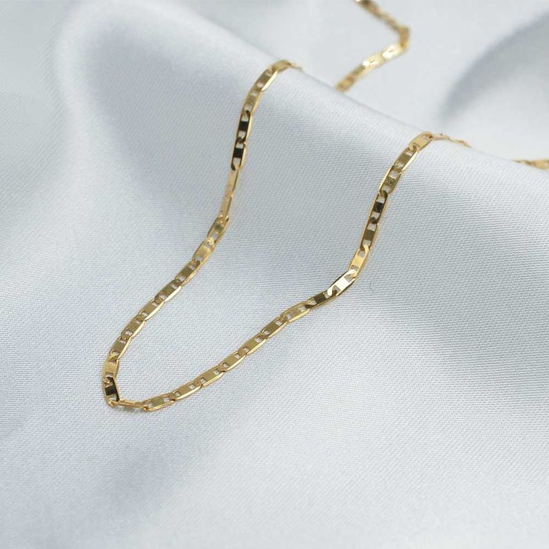 Cadena Piastrine Gruesa 60cm Oro 18k-4