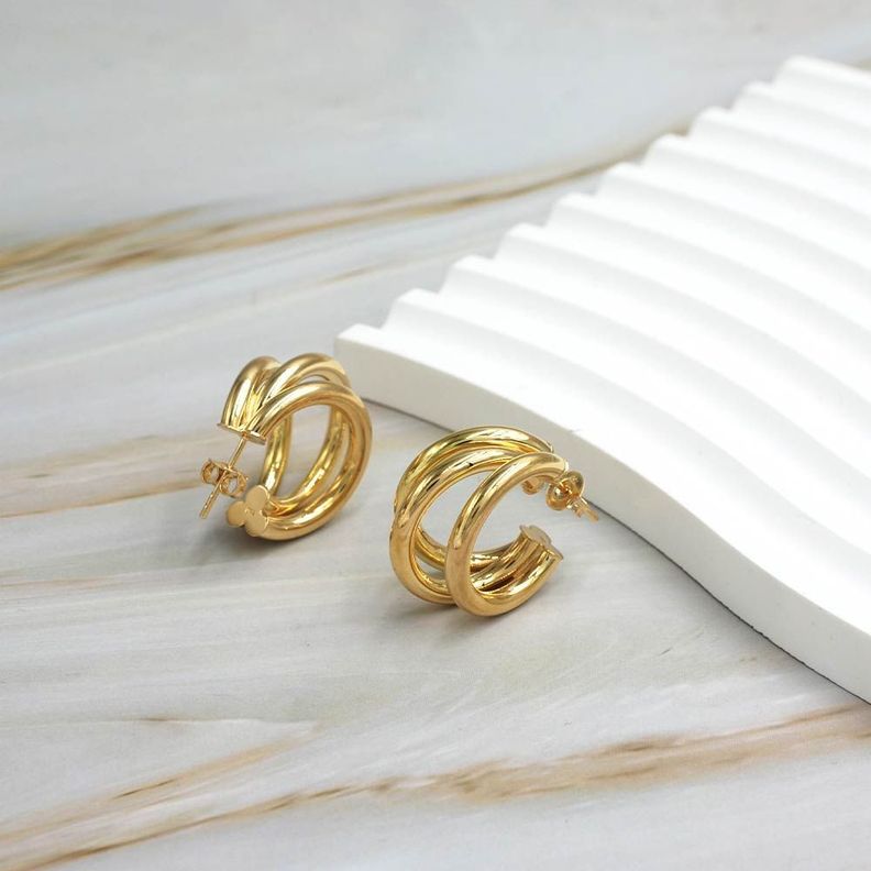Aro Argolla Amelie 21mm Oro 18k -4