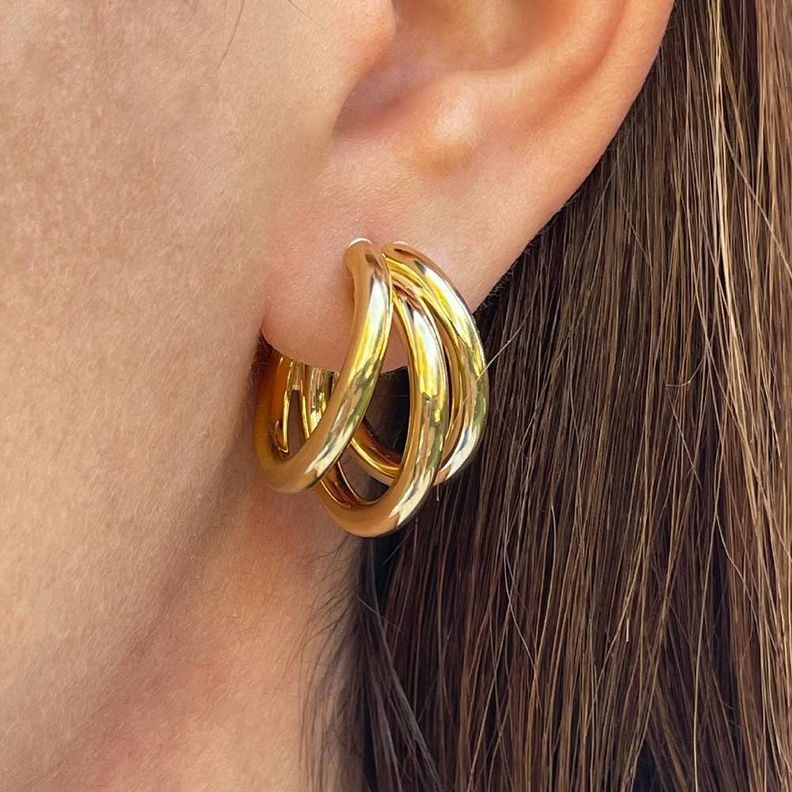 Aro Argolla Amelie 21mm Oro 18k -5