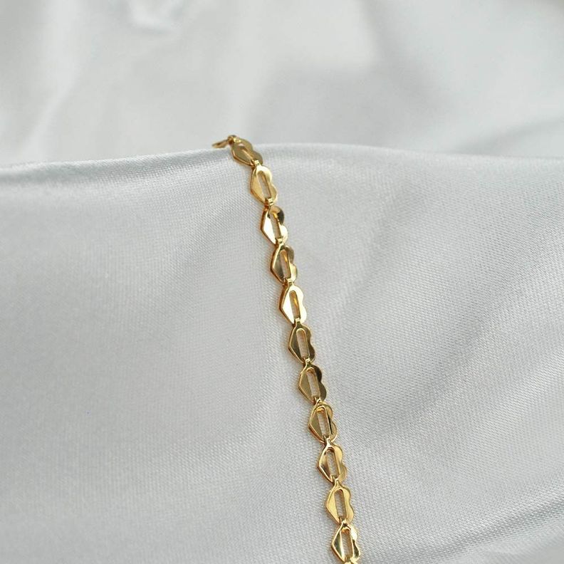 Pulsera Corazones Oro 18k-3