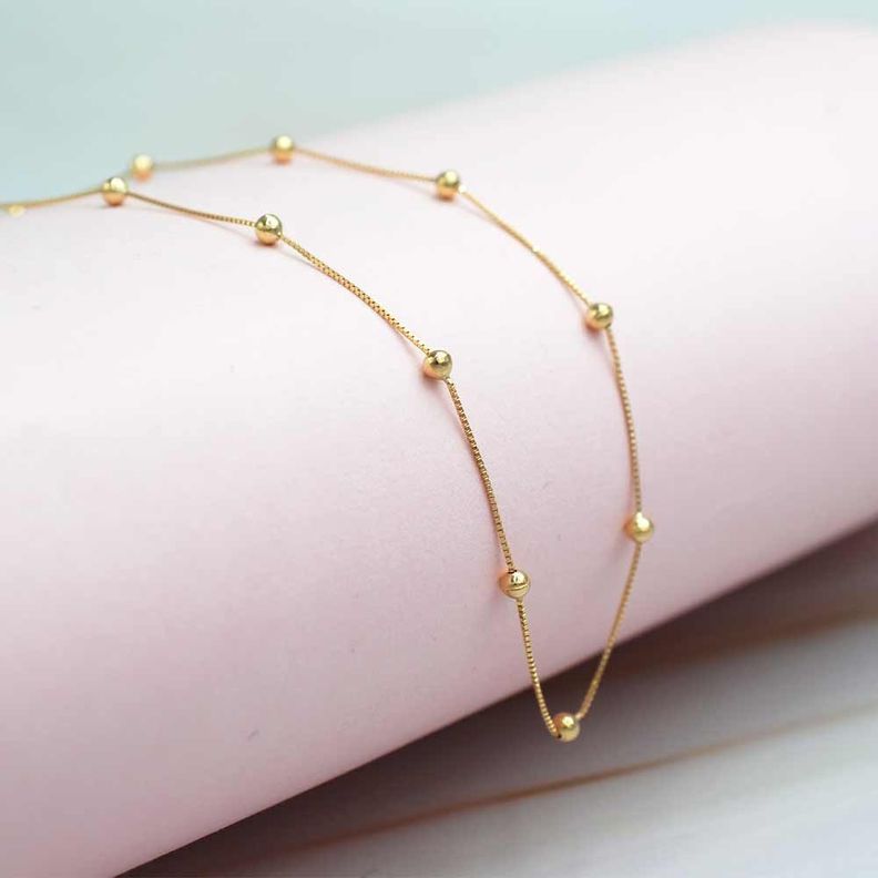 Cadena Bolitas Oro 18k-1