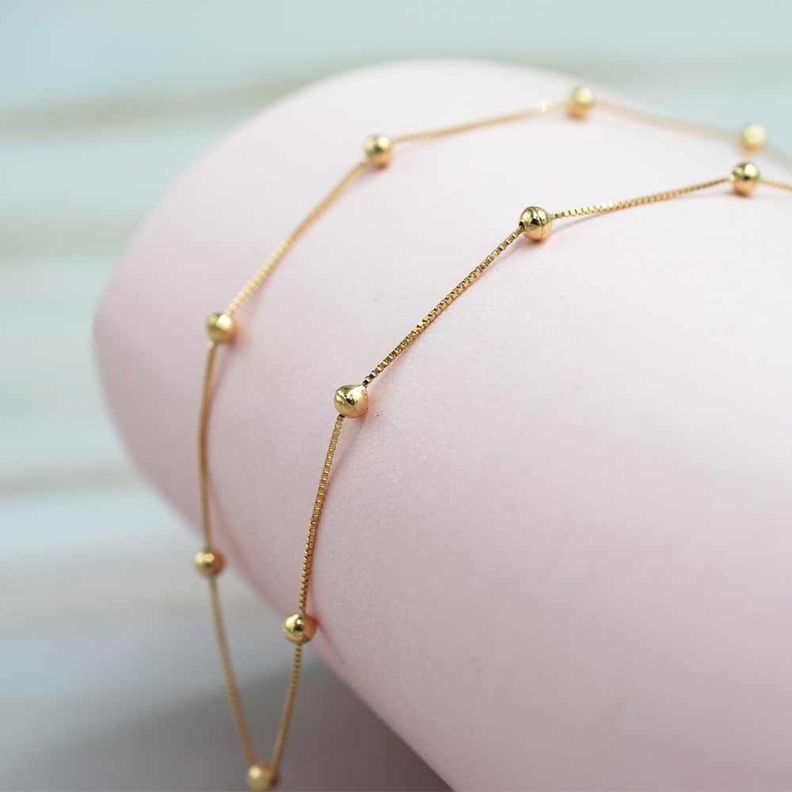 Cadena Bolitas Oro 18k-2