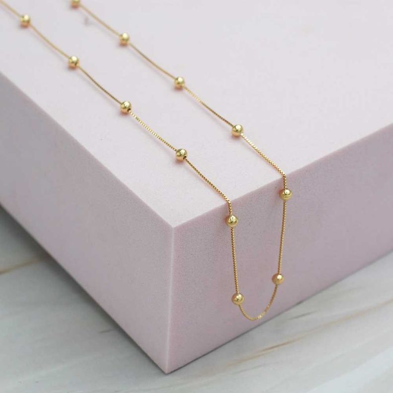 Cadena Bolitas Oro 18k-4