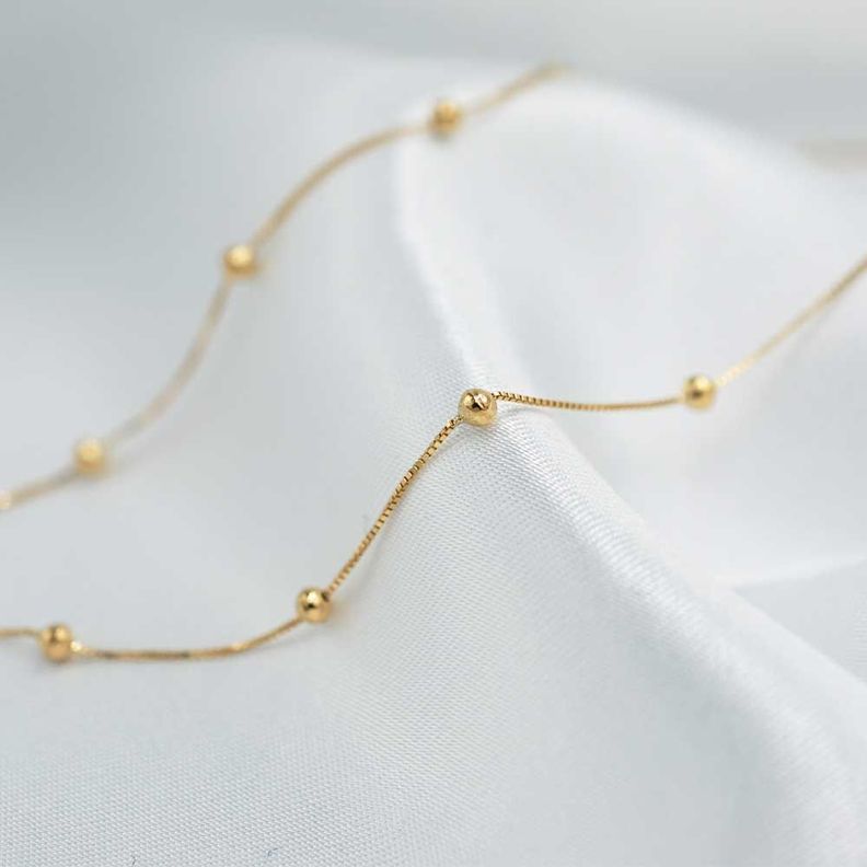 Cadena Bolitas Oro 18k-5